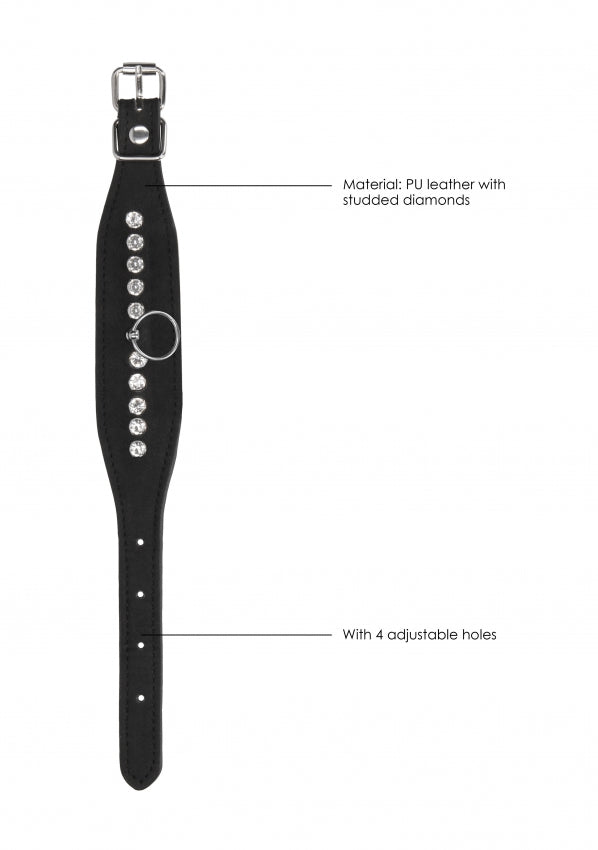 Diamond Studded Wrist Cuffs - Black (NLA)