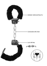 Beginners Furry Handcuffs - With Quick-Release Button