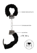 Pleasure Furry Handcuffs - With Quick-Release Button