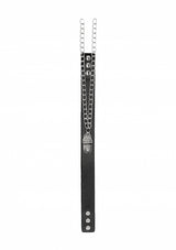 Bonded Leather Collar With Handcuffs - With Adjustable Straps and chain