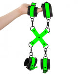Hand & Ankle Cuffs with Hogtie - Glow in the Dark