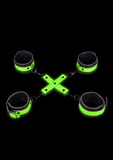 Hand & Ankle Cuffs with Hogtie - Glow in the Dark