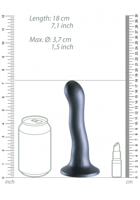 Ultra Soft Curvy G-Spot Dildo - 7'' / 17 cm - Gun Metal