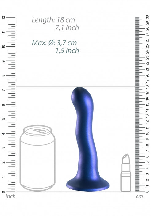 Ultra Soft Curvy G-Spot Dildo - 7'' / 17 cm - Metallic Blue