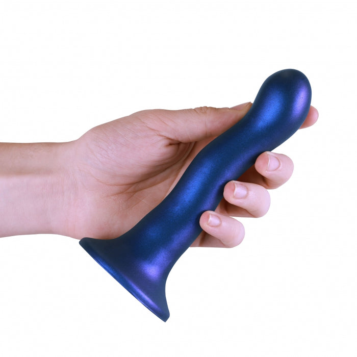 Ultra Soft Curvy G-Spot Dildo - 7'' / 17 cm - Metallic Blue