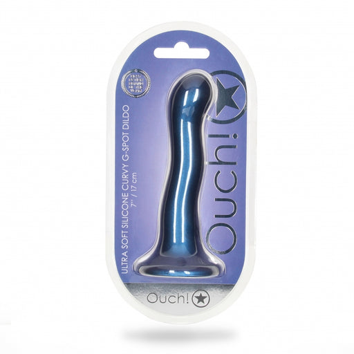 Ultra Soft Curvy G-Spot Dildo - 7'' / 17 cm - Metallic Blue