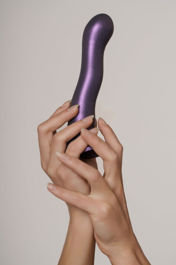 Ultra Soft Curvy G-Spot Dildo - 7'' / 17 cm - Metallic Blue