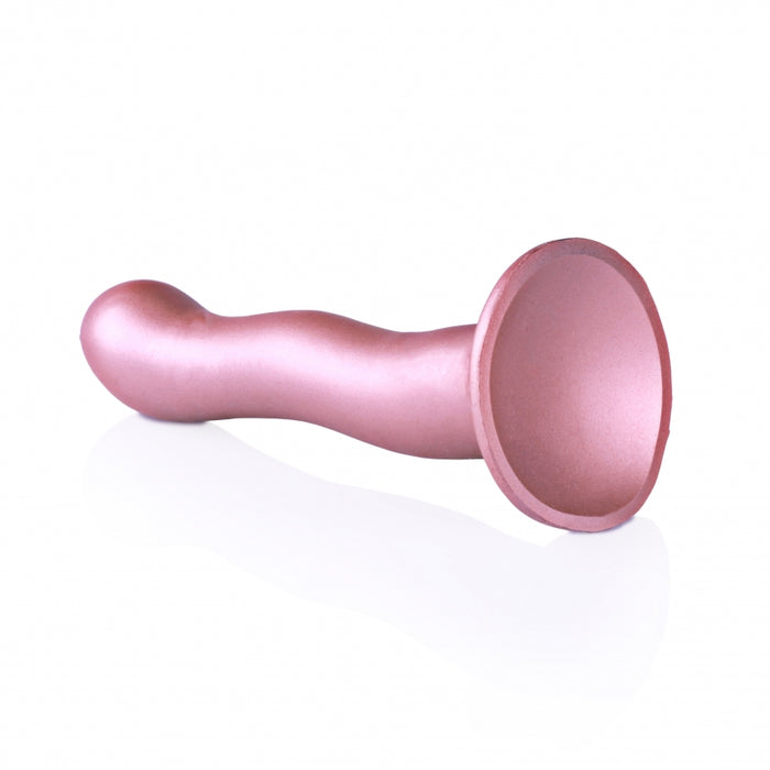 Ultra Soft Curvy G-Spot Dildo - 7'' / 17 cm - Rose Gold