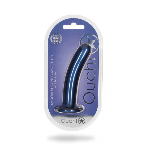 Smooth G-Spot Dildo - 6'' / 14,5 cm - Metallic Blue