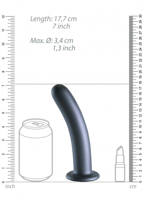 Smooth G-Spot Dildo - 7'' / 17 cm - Gun Metal