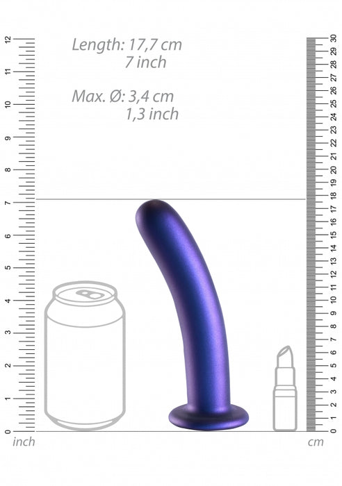 Smooth G-Spot Dildo - 7'' / 17 cm - Metallic Blue