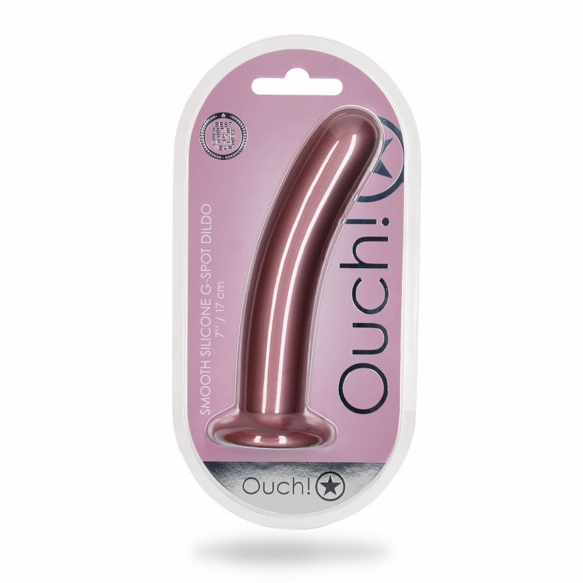 Smooth G-Spot Dildo - 7'' / 17 cm - Rose Gold