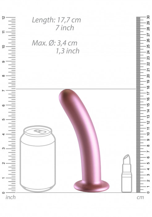 Smooth G-Spot Dildo - 7'' / 17 cm - Rose Gold