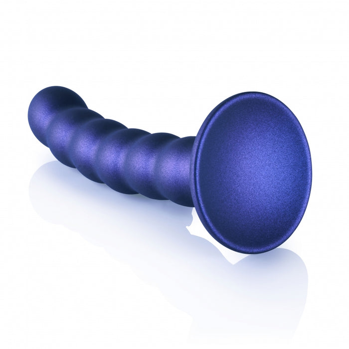 Beaded G-Spot Dildo - 5'' / 13 cm - Metallic Blue