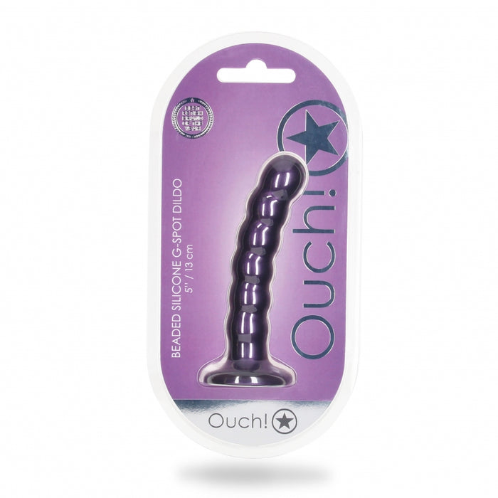 Beaded G-Spot Dildo - 5'' / 13 cm - Metallic Purple