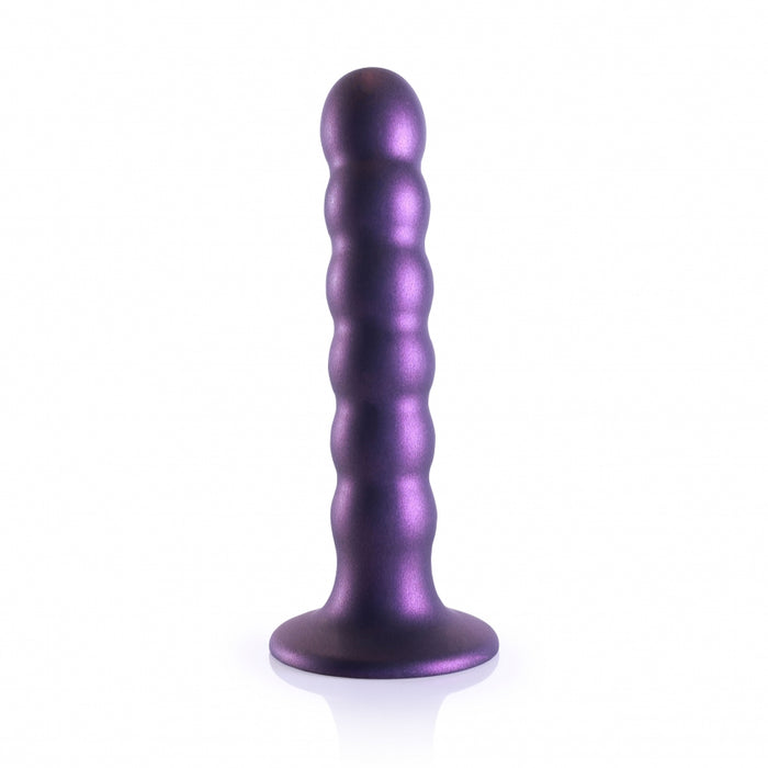 Beaded G-Spot Dildo - 5'' / 13 cm - Metallic Purple