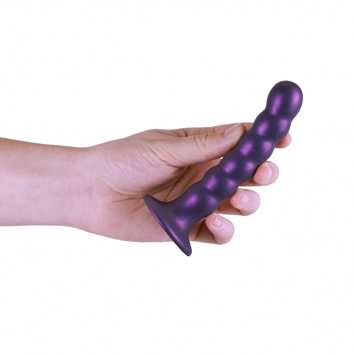 Beaded G-Spot Dildo - 5'' / 13 cm - Metallic Purple