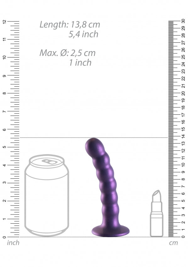 Beaded G-Spot Dildo - 5'' / 13 cm - Metallic Purple
