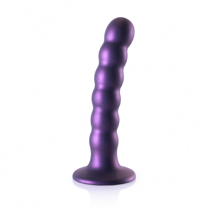 Beaded G-Spot Dildo - 5'' / 13 cm - Metallic Purple