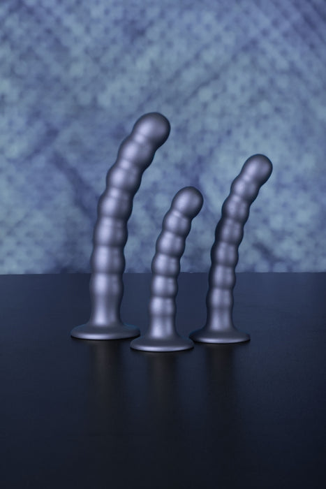 Beaded G-Spot Dildo - 6,5'' / 16,5 cm - Gun Metal