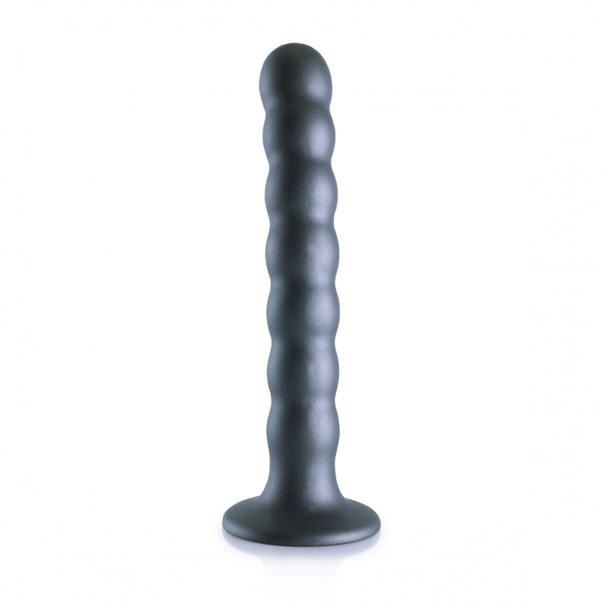 Beaded G-Spot Dildo - 6,5'' / 16,5 cm - Gun Metal