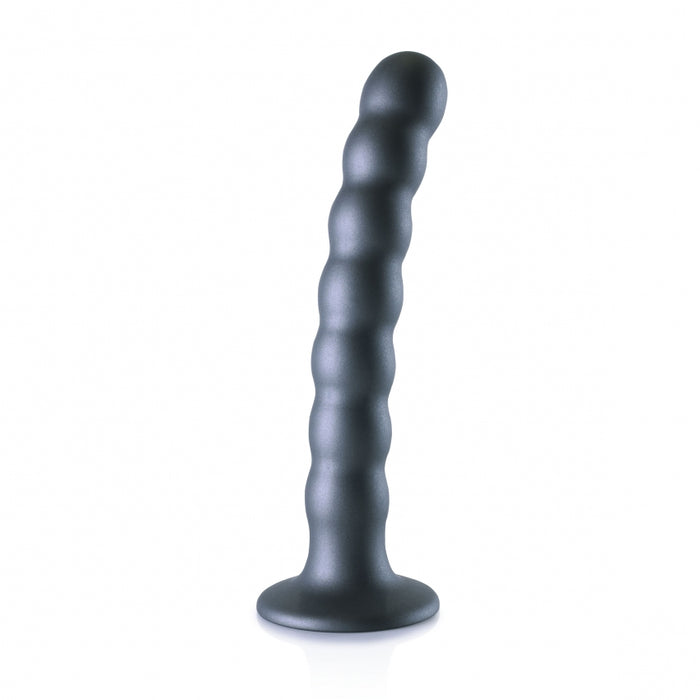 Beaded G-Spot Dildo - 6,5'' / 16,5 cm - Gun Metal