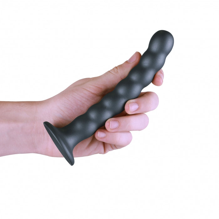 Beaded G-Spot Dildo - 6,5'' / 16,5 cm - Gun Metal