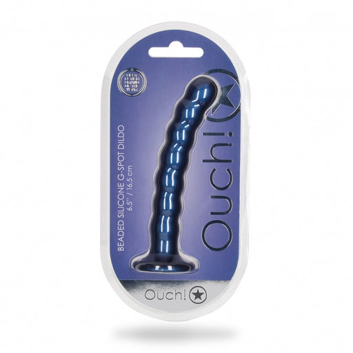 Beaded G-Spot Dildo - 6,5'' / 16,5 cm - Metallic Blue