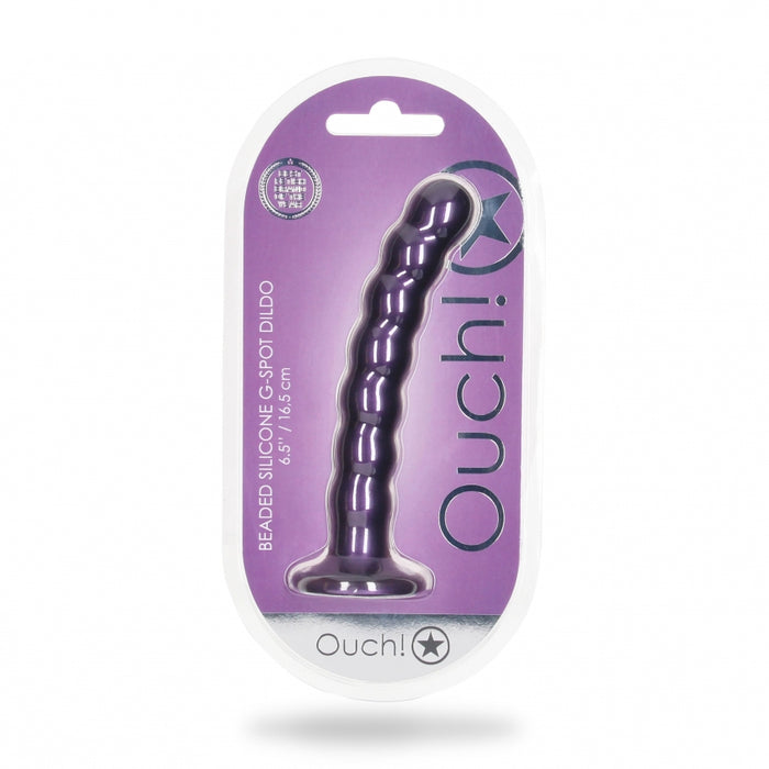 Beaded G-Spot Dildo - 6,5'' / 16,5 cm - Metallic Purple