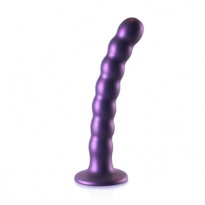 Beaded G-Spot Dildo - 6,5'' / 16,5 cm - Metallic Purple