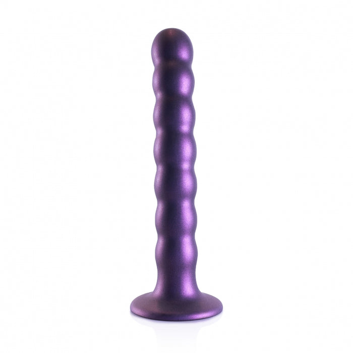 Beaded G-Spot Dildo - 6,5'' / 16,5 cm - Metallic Purple