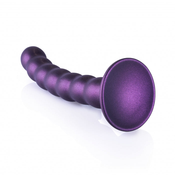 Beaded G-Spot Dildo - 6,5'' / 16,5 cm - Metallic Purple