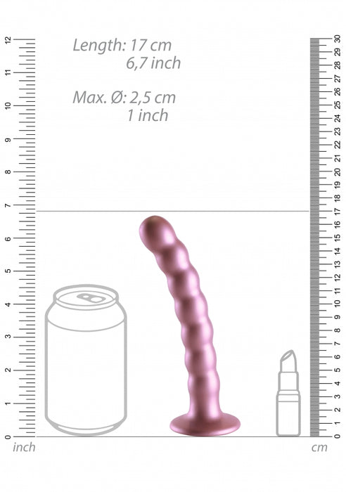 Beaded G-Spot Dildo - 6,5'' / 16,5 cm - Rose Gold