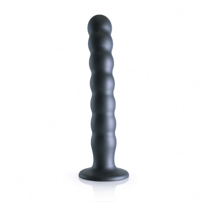 Beaded G-Spot Dildo - 8'' / 20,5 cm - Gun Metal