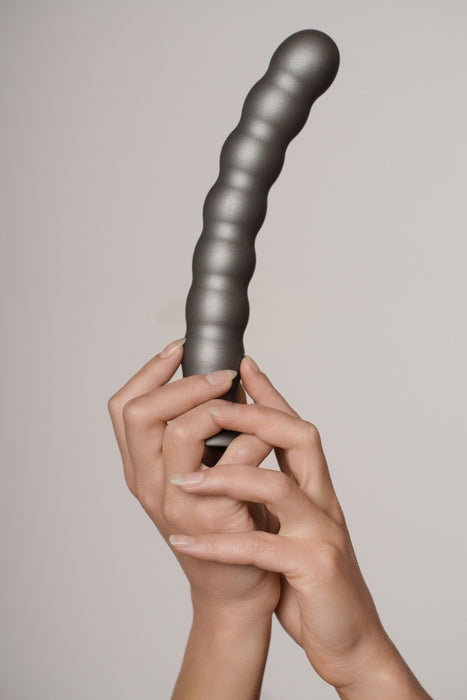 Beaded G-Spot Dildo - 8'' / 20,5 cm - Gun Metal