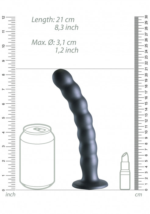 Beaded G-Spot Dildo - 8'' / 20,5 cm - Gun Metal