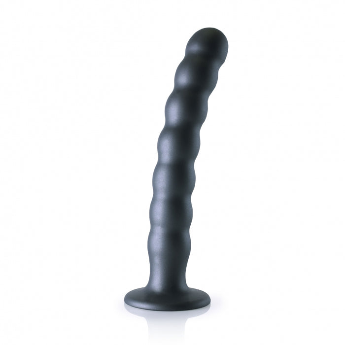 Beaded G-Spot Dildo - 8'' / 20,5 cm - Gun Metal