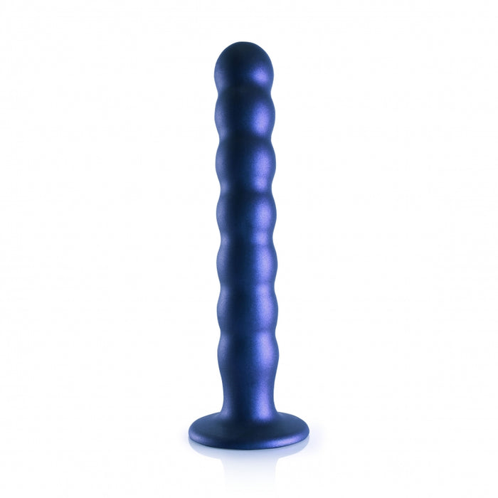 Beaded G-Spot Dildo - 8'' / 20,5 cm - Metallic Blue