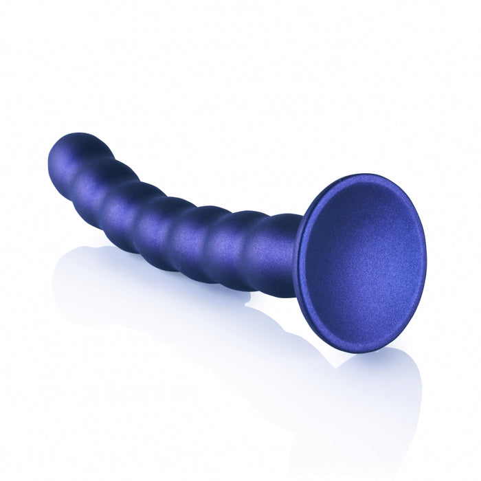 Beaded G-Spot Dildo - 8'' / 20,5 cm - Metallic Blue