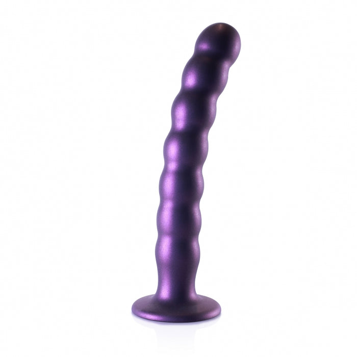 Beaded G-Spot Dildo - 8'' / 20,5 cm - Metallic Purple