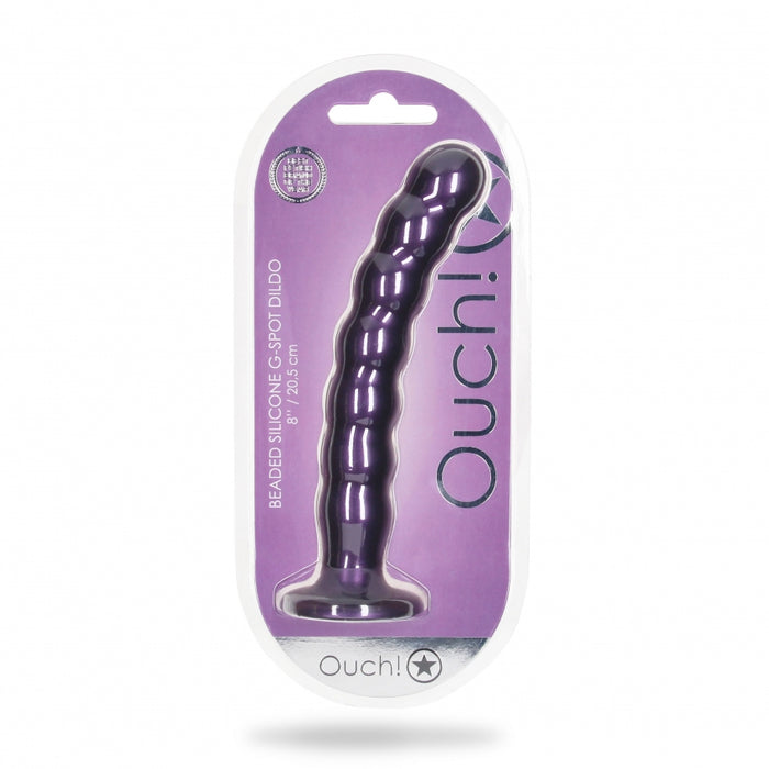 Beaded G-Spot Dildo - 8'' / 20,5 cm - Metallic Purple