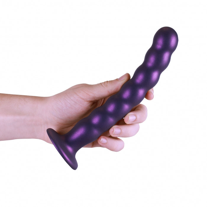 Beaded G-Spot Dildo - 8'' / 20,5 cm - Metallic Purple