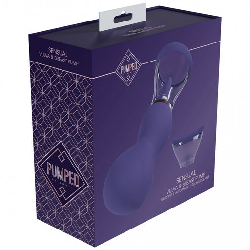 Pumped - Sensual - Automatic - Silicone - Rechargeable Vulva & Breast Pump - Purple