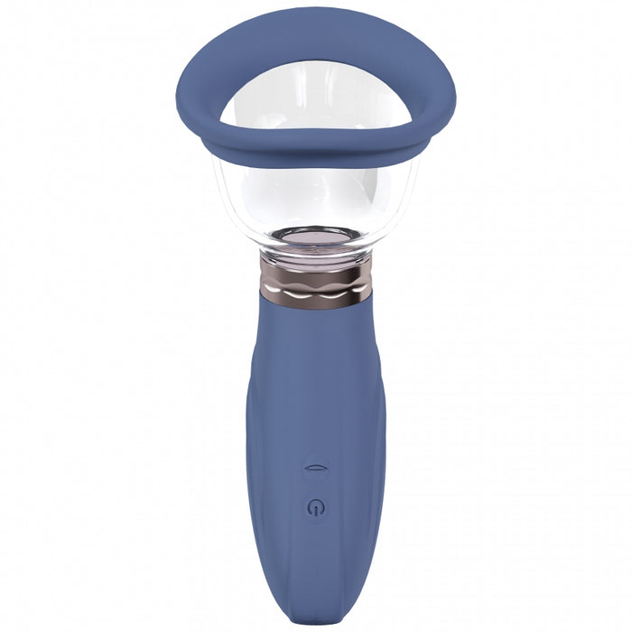 Pumped - Delightful - Automatic - Silicone - Rechargeable Vulva, Clitoral, Nipple & Breast - Blue/Grey