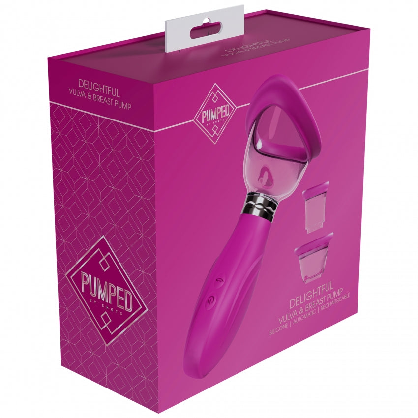 Pumped - Delightful - Automatic - Silicone - Rechargeable Vulva, Clitoral, Nipple & Breast - Pink