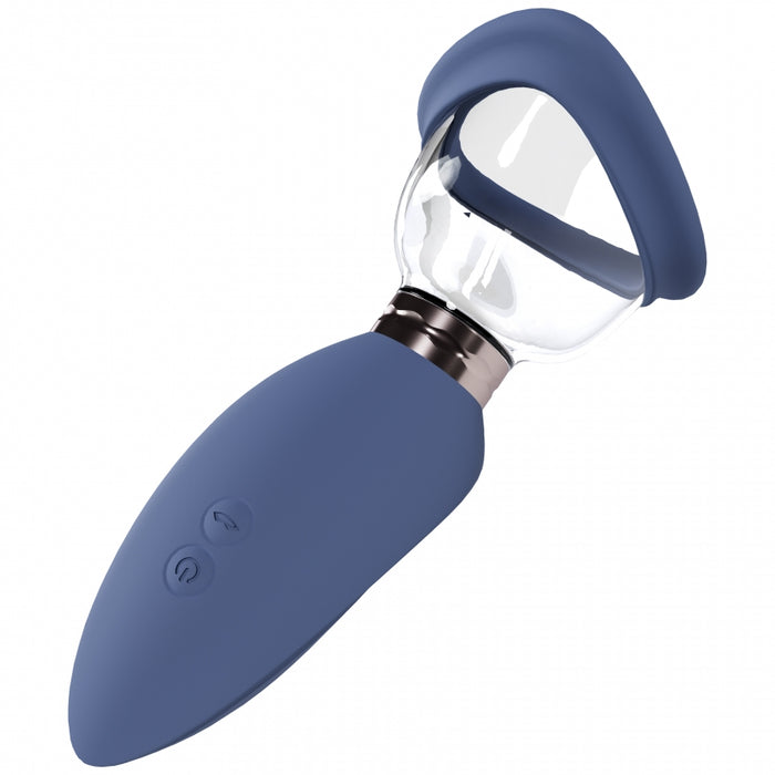 Pumped - Arousing - Automatic - Silicone - Rechargeable Vulva, Clitoral, Nipple & Breast - Blue/Grey