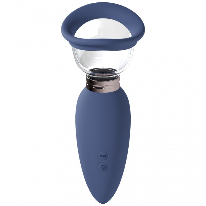 Pumped - Arousing - Automatic - Silicone - Rechargeable Vulva, Clitoral, Nipple & Breast - Blue/Grey