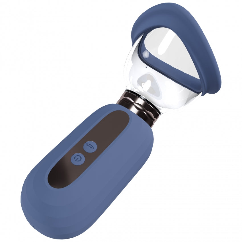 Pumped - Dazzling - Automatic - Silicone - Rechargeable Vulva, Clitoral, Nipple & Breast - Blue/Grey