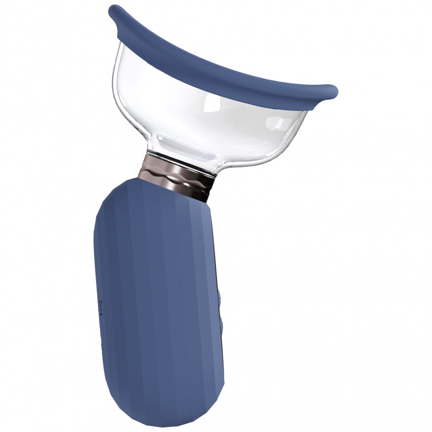 Pumped - Dazzling - Automatic - Silicone - Rechargeable Vulva, Clitoral, Nipple & Breast - Blue/Grey