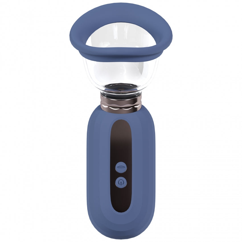 Pumped - Dazzling - Automatic - Silicone - Rechargeable Vulva, Clitoral, Nipple & Breast - Blue/Grey